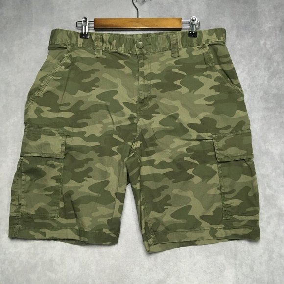 Shorts Mens Camo Cargo Shorts Size 36 Stretch Blend